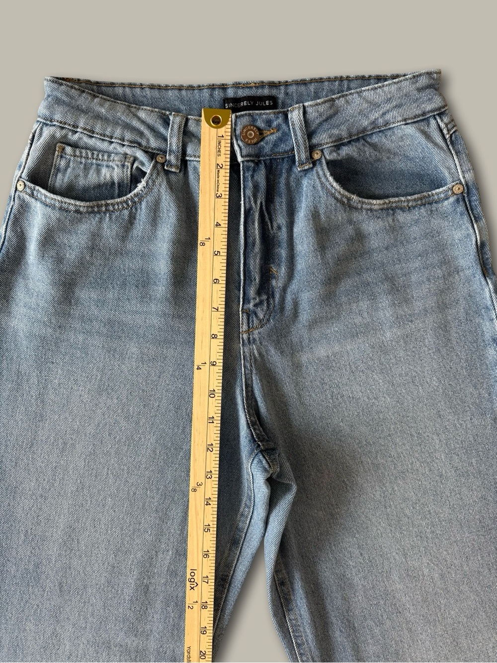 Sincerely Jules High Rise Wide Leg Jeans 9/29 Light Wash Raw Hem Slit Y2K Urban - Picture 9 of 9